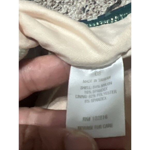 Garnet Hill Women's Ruched Front One-Piece Swimsuit Pine Leopard Size 8 - Picture 5 of 5